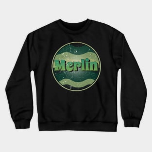 Great Merlin Gift Design Proud Name Birthday 70s 80s 90s Crewneck Sweatshirt